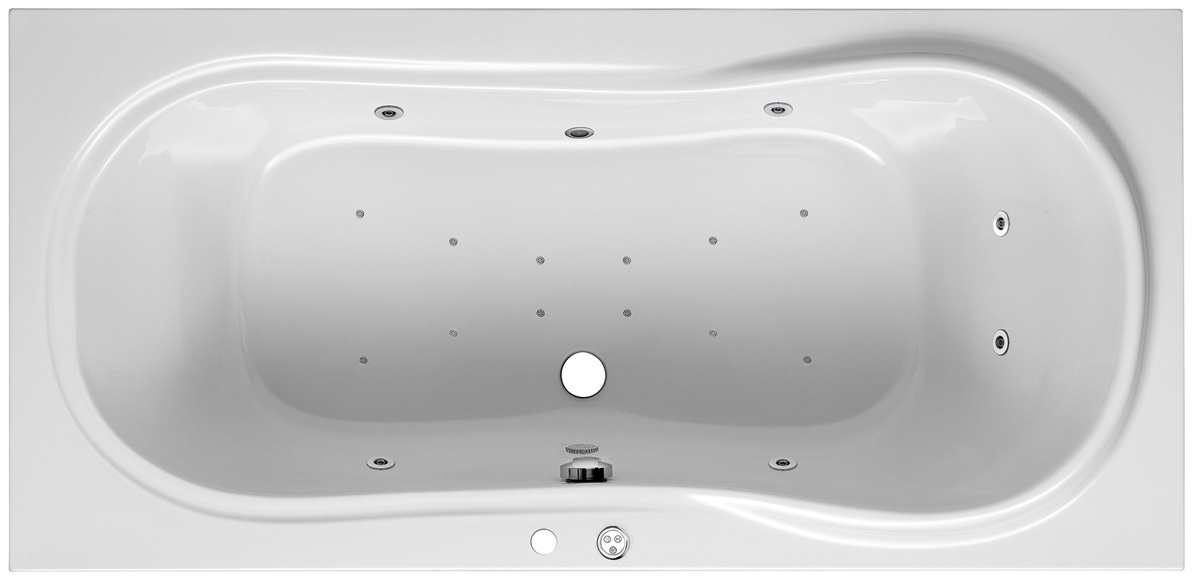 OTTOFOND Whirlpool-Badewanne »Palma«, (Komplett-Set, 1 tlg.), Typ Premium, chrom