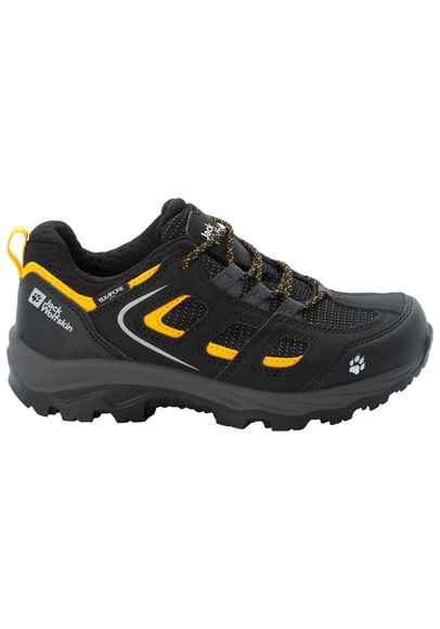Jack Wolfskin Wasserdichte Kinder Wanderschuhe Vojo Texapore Low Kids 29 schwarz black / burly yellow