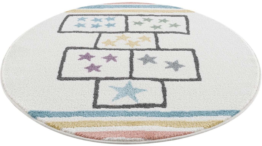 Carpet City Kinderteppich »Anime9397«, rund, 11 mm Höhe, Spiel-Teppich Hüpfkästchen 