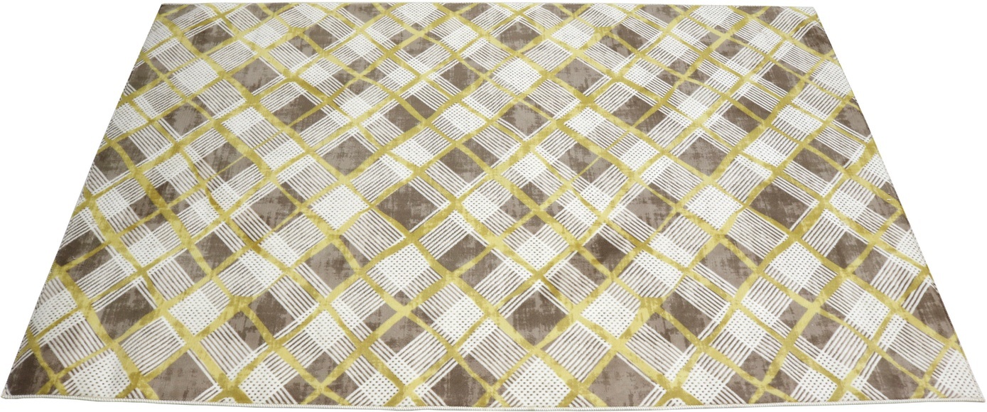 RESITAL The Voice of Carpet Teppich »Jelux Karo«, rechteckig, 7 mm Höhe, gewebt, waschbar, ideal im Wohnzimmer & Schlafzimmer