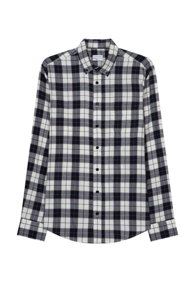 Casual Hemd Regular Fit Langarm Karo Herren Dunkelblau XL