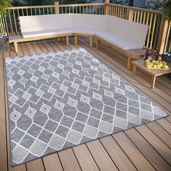 ELLE DECORATION Teppich »Pitu«, rechteckig, In und Outdoor, Flachgewebe, wetterfest, pflegeleicht, robust
