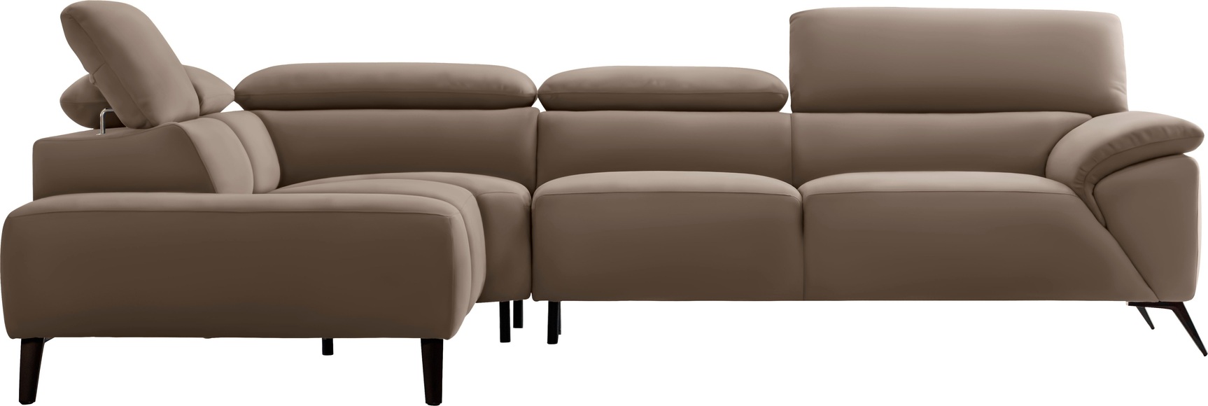 Nicoletti Home Ecksofa, Breite 287 cm, verstellbare Kopfstütze, Ottomane links oder rechts