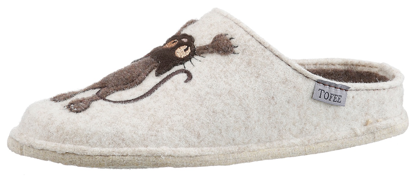 Tofee Pantoffel, mit Katzen-Motiv