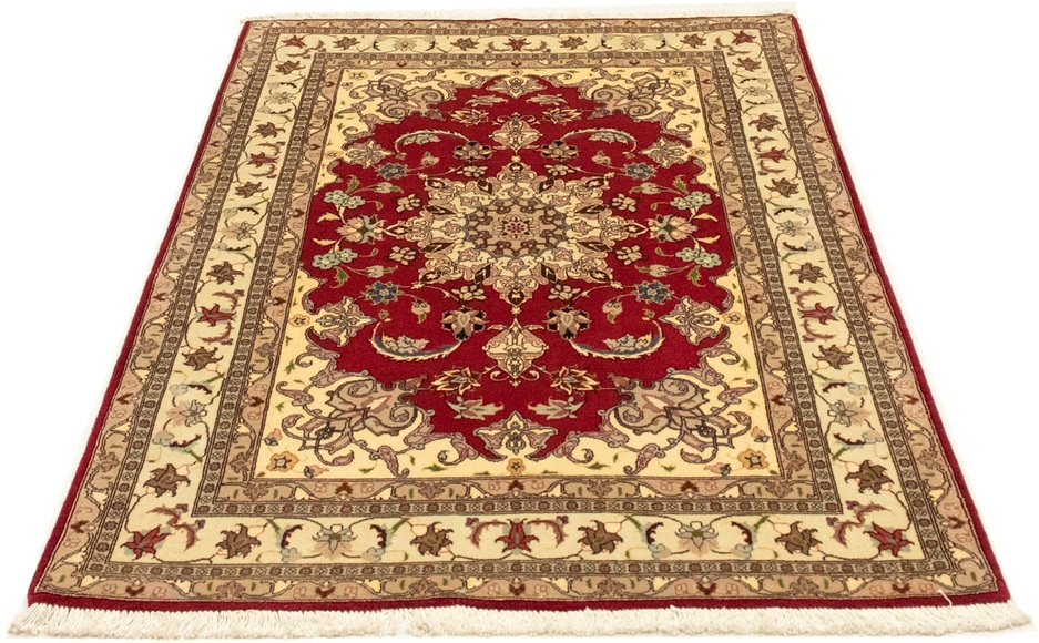 morgenland Teppich »Täbriz 50 Raj Teppich handgeknüpft rot«, rechteckig, 7 mm Höhe, handgeknüpft