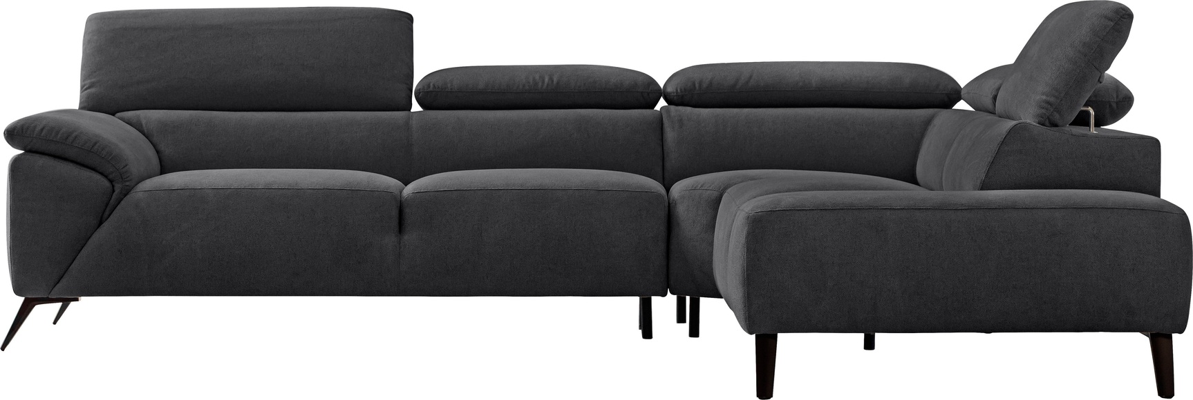 Nicoletti Home Ecksofa, Breite 287 cm, verstellbare Kopfstütze, Ottomane links oder rechts