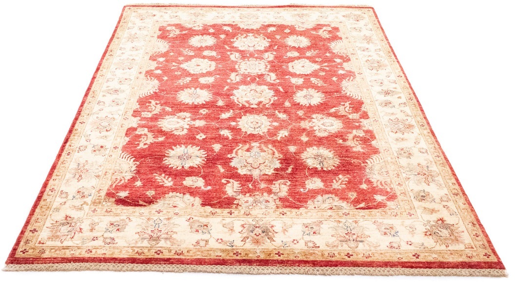 morgenland Wollteppich »Ziegler Teppich handgeknüpft rot«, rechteckig, 6 mm Höhe