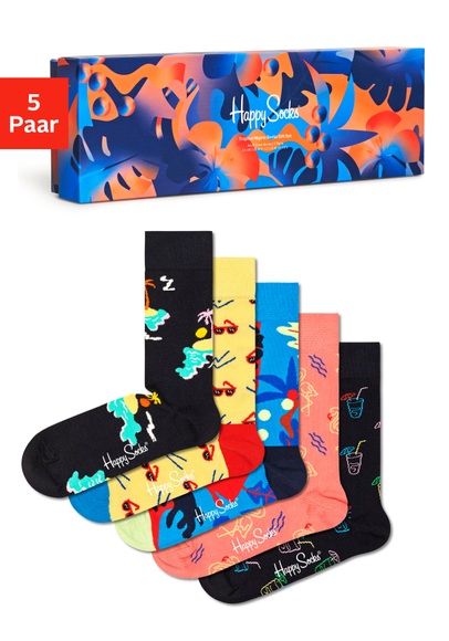 Happy Socks Socken »Tropical Night«, (Box, 5 Paar), in sommerlicher Geschenkverpackung