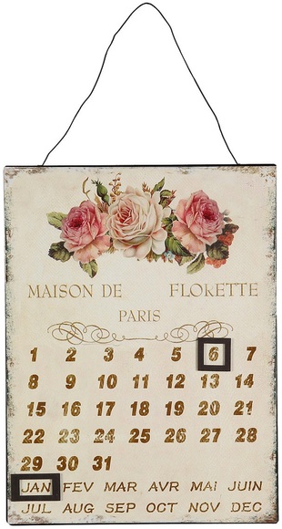 Ambiente Haus Metallschild »Metallbild Kalender - Rosen 25x33cm«, (1 St.)