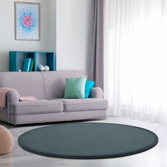 Paco Home Teppich »Tatami 475«, rund, Kurzflor, Uni Farben, mit Memory Foam, waschbar