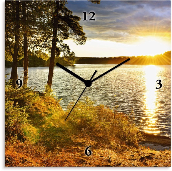 Artland Wanduhr »Sonnenuntergang über See Algonquin Park«