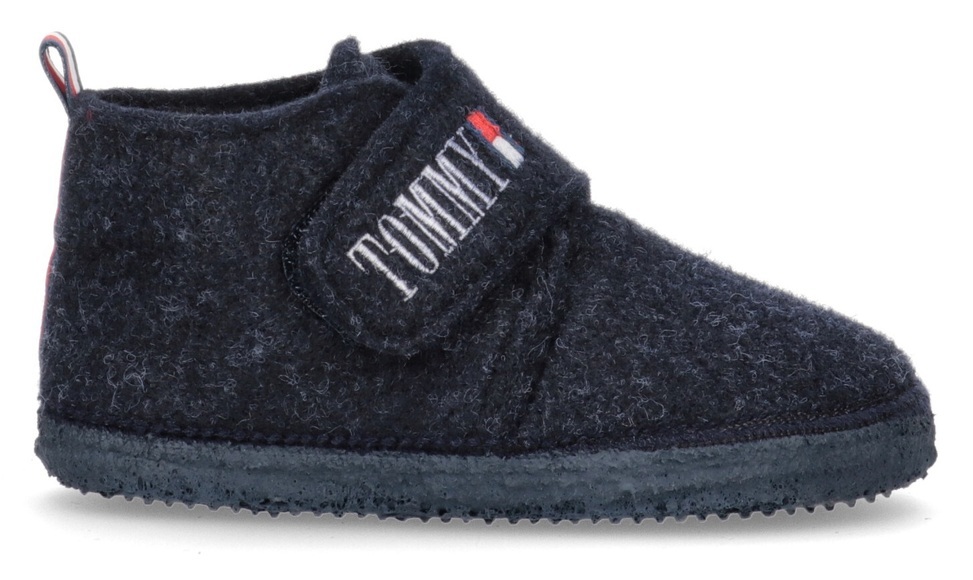 Tommy Hilfiger Hausschuh »INDOOR SLIPPER GREY«, mit praktischem Klettverschluss