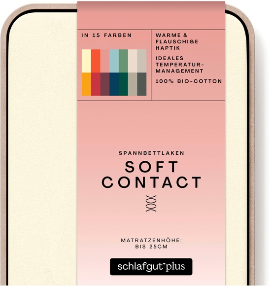 Schlafgut Spannbettlaken »Soft Contact«, (1 St.), 100% Bio Baumwolle