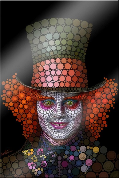 Acrylglasbild »Circlism: Johnny Depp der Hutmacher«