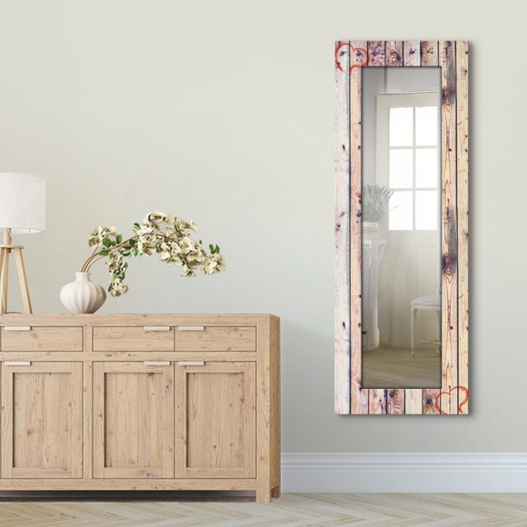 Artland Wandspiegel »Vintage Hintergrund Holzwand mit Herz«