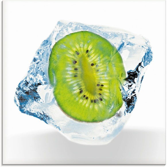 Artland Glasbild »Kiwi im Eiswürfel«