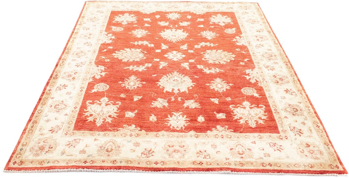 morgenland Wollteppich »Ziegler Teppich handgeknüpft rot«, rechteckig, 6 mm Höhe
