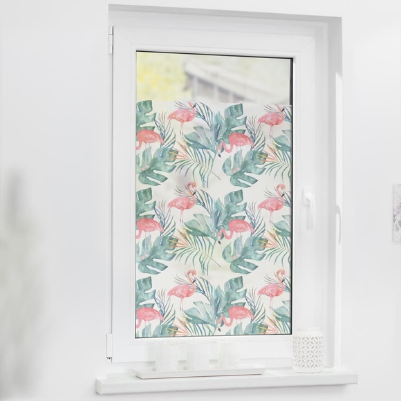 LICHTBLICK Fensterfolie »Fensterfolie selbstklebend, Sichtschutz, Flamingo - Rosa Grün«