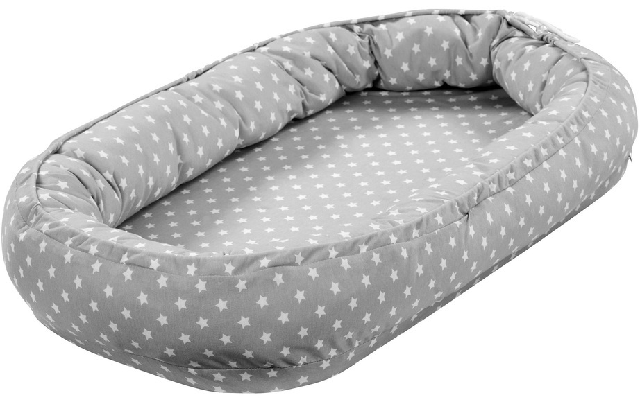 Alvi ® Schlummer-Nestchen, Stars silber - grau