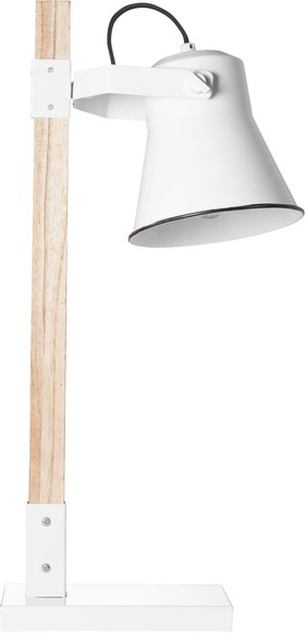 Tischleuchte Plow, weiß holz hell
