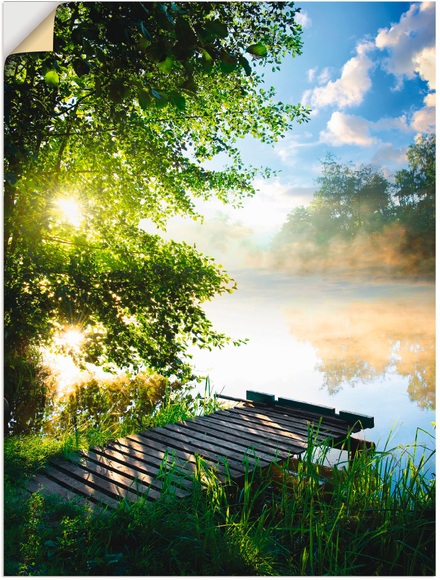 Artland Wandbild »Angelsteg am Morgen«