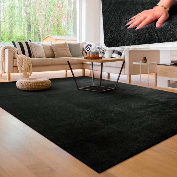 Paco Home Teppich »Cadiz 630«, rechteckig, 18 mm Höhe, Kurzflor, Uni-Farben, besonders weich, ideal im Wohnzimmer & Schlafzimmer