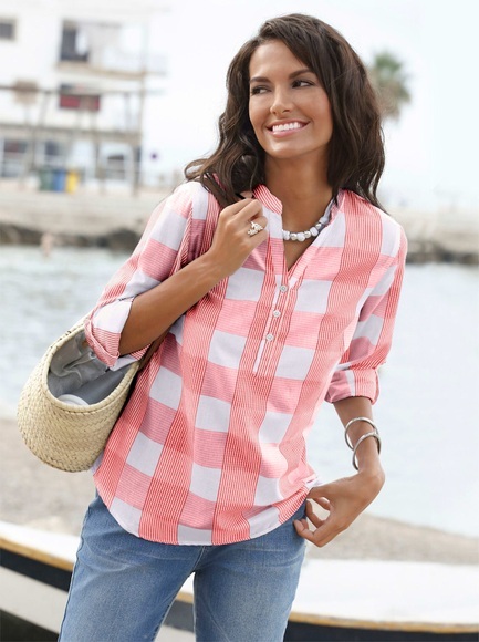 Casual Looks Bluse aus reiner Baumwolle