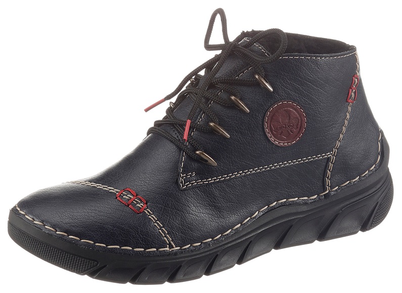 Rieker Schnürboots, mit aufwändigen Kontrastnähten