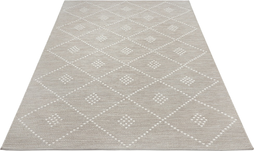 freundin Home Collection Designteppich »Kaipa«, rechteckig, 4 mm Höhe, Flachgewebe In und Outdoor geeignet, Makramee Optik, Balkon, Terrasse, Garten, Wohnzimmer, Robust, Pflegeleicht