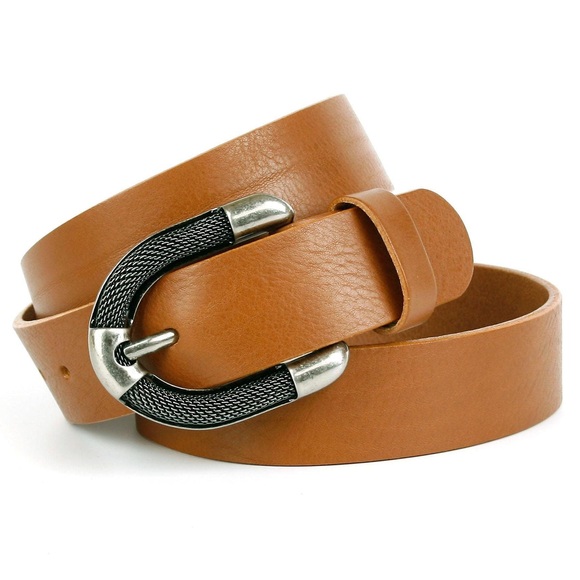 Anthoni Crown Denim Ledergürtel mit aufwendiger Schmuck-Schliesse