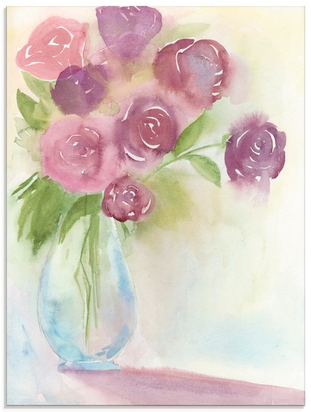 Artland Glasbild »Leuchtener Strauss II«