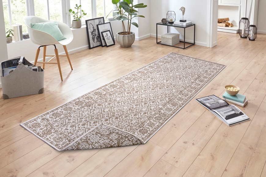 NORTHRUGS Läufer »Curacao«, rechteckig, 5 mm Höhe, In-und Outdoor geeignet, Wohnzimmer, Balkon, Terrasse, Garten, Robust, Pflegeleicht, Flachgewebe, Wendbar