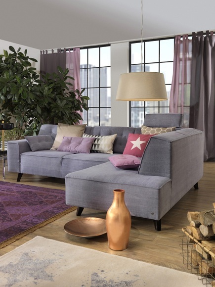 TOM TAILOR Ecksofa »NORDIC CHIC«, mit Ottomane, wahlweise mit Sitzvorzug, Füsse Buche natur