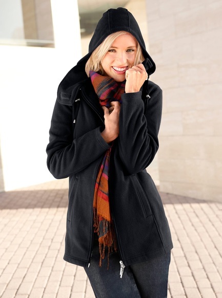 Casual Looks Fleece-Jacke mit Kordelstopper