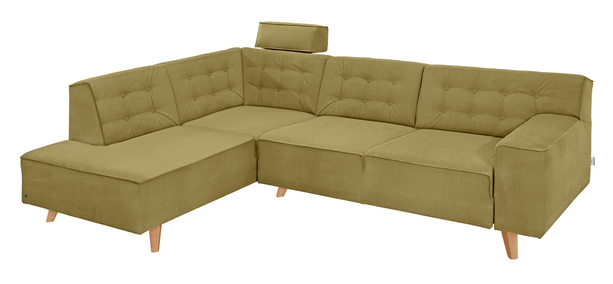TOM TAILOR Ecksofa »NORDIC CHIC«, mit Ottomane, wahlweise mit Sitzvorzug, Füsse Buche natur