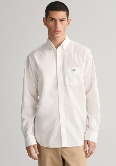 Gant Langarmhemd »REG POPLIN SHIRT«, mit Label Stickerei auf der Brusttasche