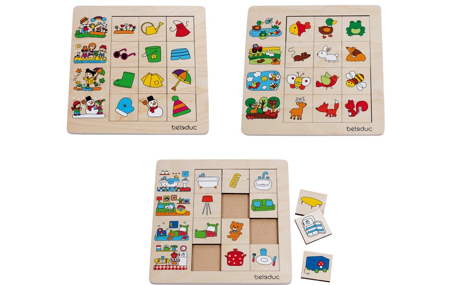 Beleduc Sortierpuzzle Jahreszeiten / Zuhause / Lebensräume 3er-Pack