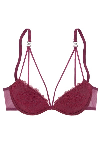 LASCANA Push-up-BH, aus Spitze mit hübscher Bändchenoptik, sexy Dessous