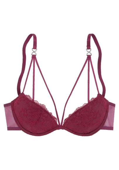 LASCANA Push-up-BH, aus Spitze mit hübscher Bändchenoptik, sexy Dessous
