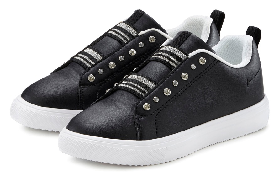LASCANA Sneaker, Freizeitschuh, Halbschuh mit Glitzer-Optik superleicht VEGAN