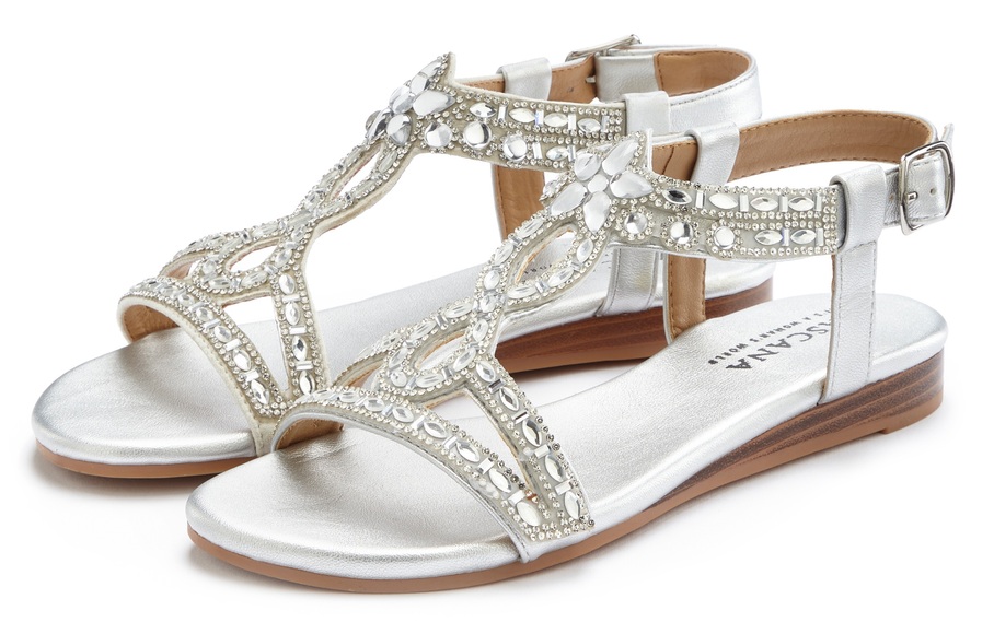 LASCANA Sandale, mit Glitzersteinen