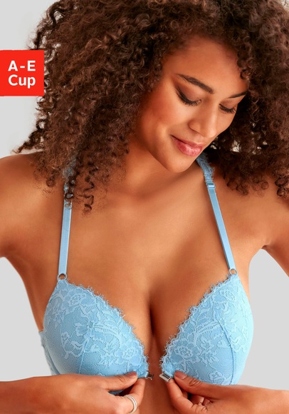 LASCANA Push-up-BH, mit nachhaltiger Spitze (anteilig recyceltes Polyamid), Dessous
