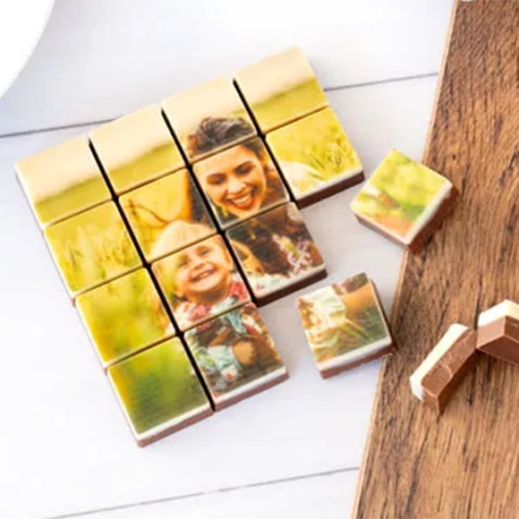 Schokoladenpuzzle mit Foto (16 Schoko-Stücke)