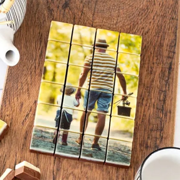 Schokoladenpuzzle mit Foto (24 Schoko-Stücke)