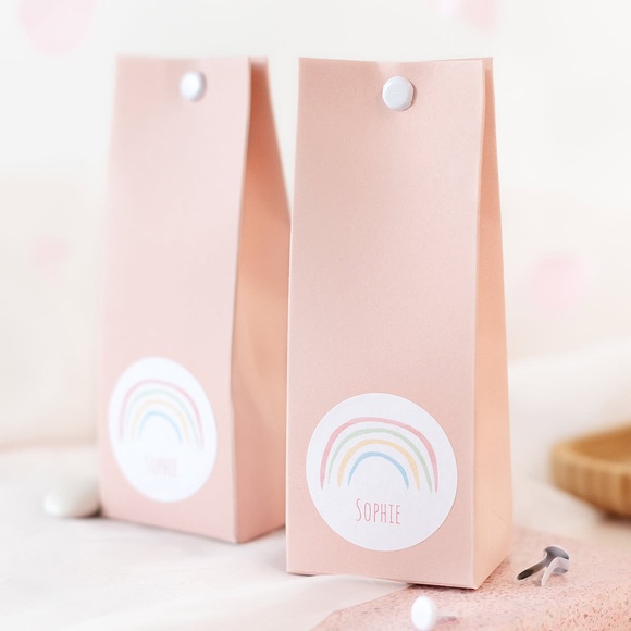 Rosa rechteckige Geschenktüte - 12 Stk.
