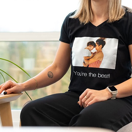 Frauen T-Shirt Schwarz L