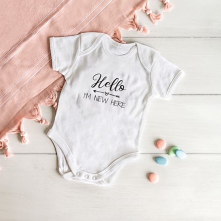 Baby-Body mit Foto u. Text personalisiert (12 Monate, Grösse 74/80 cm)
