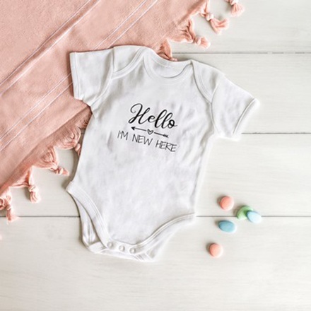Baby-Body mit Foto u. Text personalisiert (2 Monate, Grösse 50/56 cm) zu Weihnachten
