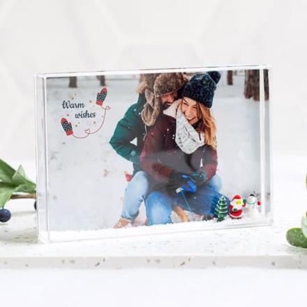 Schüttelrahmen mit Schnee Querformat