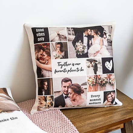 Fotokissen personalisiert (40x40 cm, doppelseitig bedruckt, Polyleinen, inkl. Füllung) für den Mann oder Freund